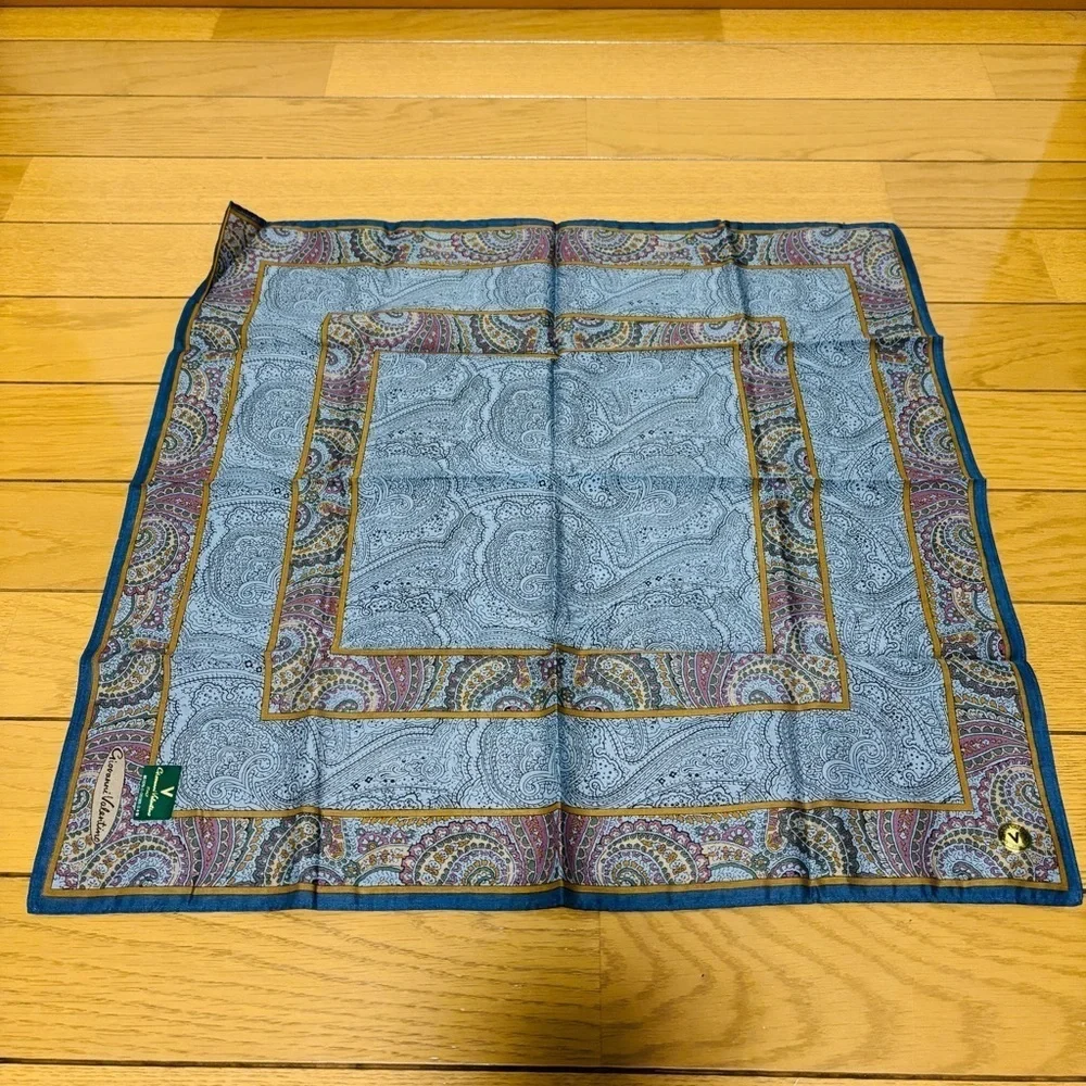 Giovanni Valentino Paisley Patterned Cotton Handkerchief/Bandana Scarf 47cm